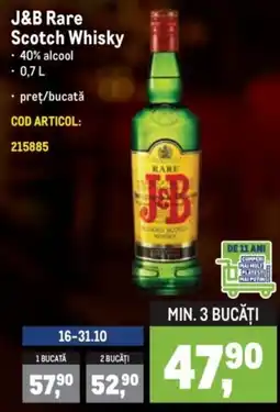 Metro J&B Rare Scotch Whisky Ofertă