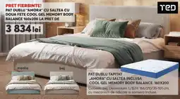 Mobila Videnov Ted pat dublu amora cu saltea cu doua fete cool gel memory body balance 160x200 Ofertă