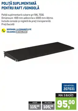 Metro Poliță suplimentară pentru raft / gondolă Ofertă