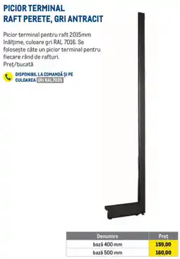 Metro Picior terminal raft perete gri antracit Ofertă