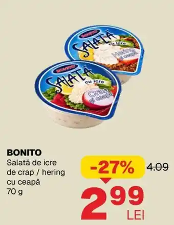Bonito salată de icre de crap / hering cu ceapă