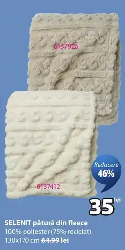 JYSK Selenit pătură din fleece Ofertă
