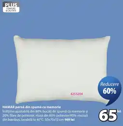 JYSK Hamar pernă din spumă cu memorie Ofertă