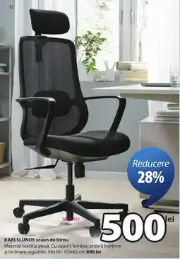 JYSK Karlsunde scaun de birou Ofertă