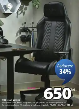 JYSK Ribe scaun gaming Ofertă