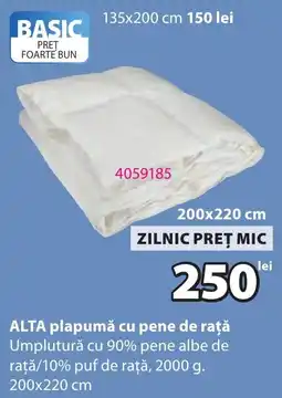 JYSK Basic plapumă cu pene de rață Ofertă