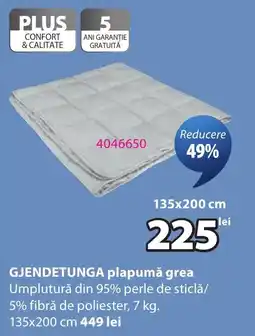 JYSK Gjendetunga plapumă grea Ofertă