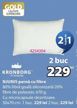 JYSK Kronborg njunis pernă cu fibre Ofertă