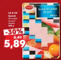 Kaufland Le & Co șuncă din pulpă de porc feliată Ofertă