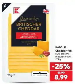 Kaufland K-gold cheddar felii Ofertă