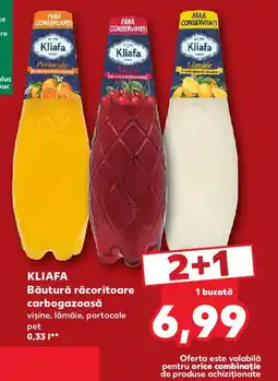 Kaufland Kliafa Băutură răcoritoare carbo gazoasă vișine, lămâie, portocale Ofertă