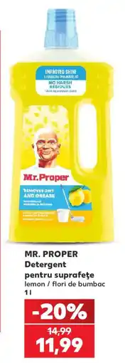 Kaufland Mr. Proper Detergent pentru suprafețe lemon / flori de bumbac Ofertă