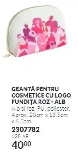 Avon Geantă pentru cosmetice cu logo fundită roz - alb Ofertă
