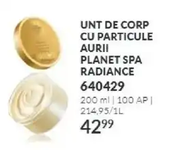 Avon Planet spa unt de corp cu particule aurii radiance Ofertă