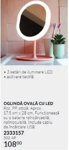 Avon Oglindă ovală cu led Ofertă