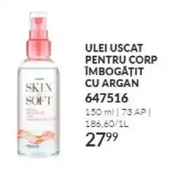 Avon Skin Soft Ulei Uscat Pentru Corp Îmbogățit Cu Argan Ofertă