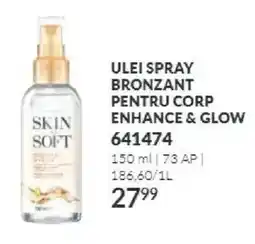 Avon Skin Soft Ulei Spray Bronzant Pentru Corp Enhance & Glow Ofertă