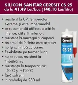 Diego Ceresit Silicon sanitar CS 25 Ofertă