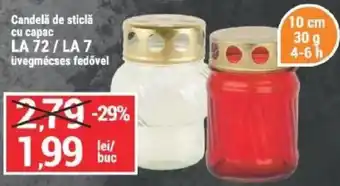 Candelă de sticlă cu capac LA 72 / LA 7