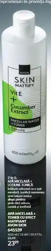 Avon Avon Skin Apa Micelara + Toner Cu Efect Matifiant Ofertă