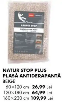 Diego Carpet Stop Natur Stop Plus Plasă Antiderapantă Beige Ofertă