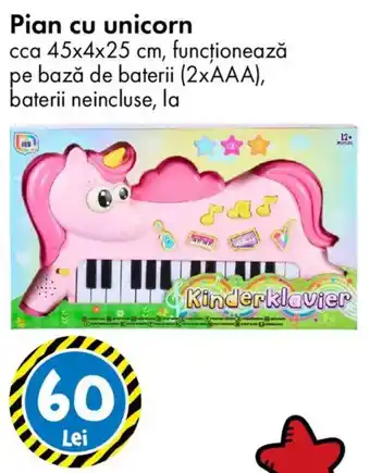 Kinderklavier pian cu unicorn