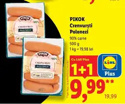 Lidl Pikok crenvurști polonezi Ofertă