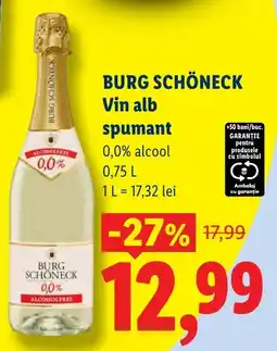 Lidl Burg Schöneck vin alb spumant Ofertă