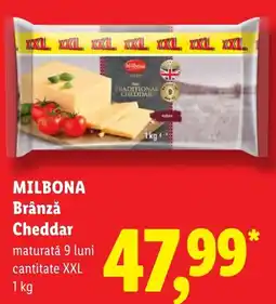 Lidl Milbona brânză cheddar Ofertă