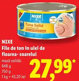 Lidl Nixe file de ton în ulei de floarea-soarelui Ofertă