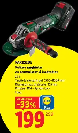 Lidl Parkside polizor unghiular cu acumulator și încărcător Ofertă
