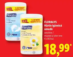 Lidl Floralys hârtie igienică umedă sensitive Ofertă
