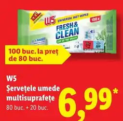 Lidl W5 șervețele umede multisuprafețe Ofertă