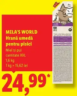 Lidl Mila's world hrană umedă pentru pisici miel și pui Ofertă