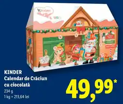 Lidl Kinder Calendar de Crăciun cu ciocolată Ofertă