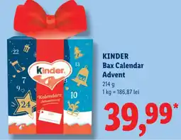 Lidl Kinder Bax Calendar Advent Ofertă