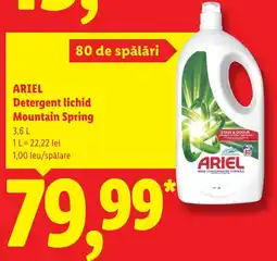 Lidl Ariel detergent lichid mountain spring Ofertă
