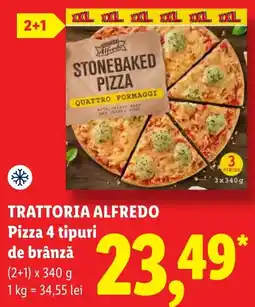 Lidl Trattoria alfredo pizza 4 tipuri de brânză Ofertă