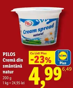 Lidl Pilos cremă din smântână natur Ofertă