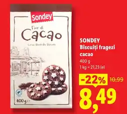Lidl Sondey biscuiti fragezi cacao Ofertă