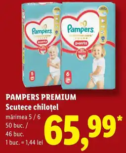 Lidl Pampers premium scutece chiloțel Ofertă