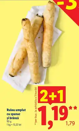 Lidl Rulou umplut cu spanac și brânză Ofertă