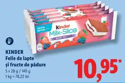 Lidl Kinder felie de lapte și fructe de pădure Ofertă