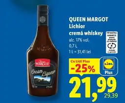 Lidl Queen Margot Lichior cremă whiskey Ofertă