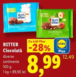Lidl Ritter ciocolată Ofertă