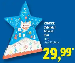 Lidl Kinder Calendar Advent Star Ofertă