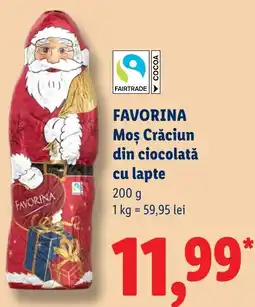 Lidl Favorina Moș Crăciun din ciocolată cu lapte Ofertă