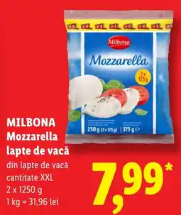 Lidl Milbona mozzarella lapte de vacă Ofertă