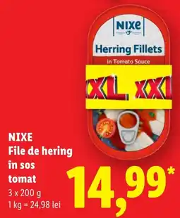 Lidl Nixe file de hering in sos tomat Ofertă