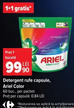 Carrefour Ariel detergent rufe capsule Ofertă